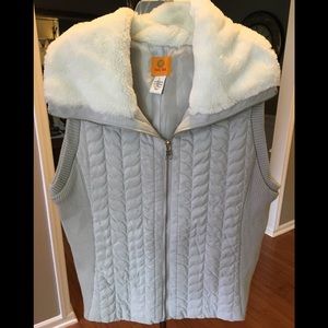 Ladies Zippered Vest with snuggly collar